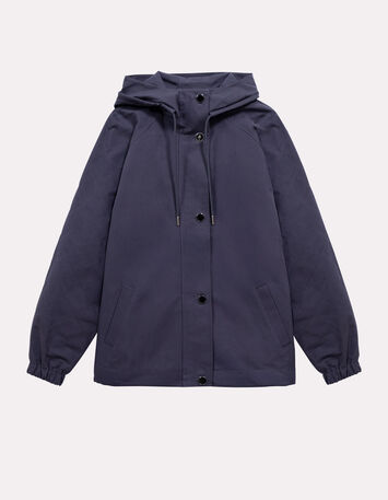 DYMAS - Parka courte marine avec capuche et zips c&ocirc;t&eacute;s-1