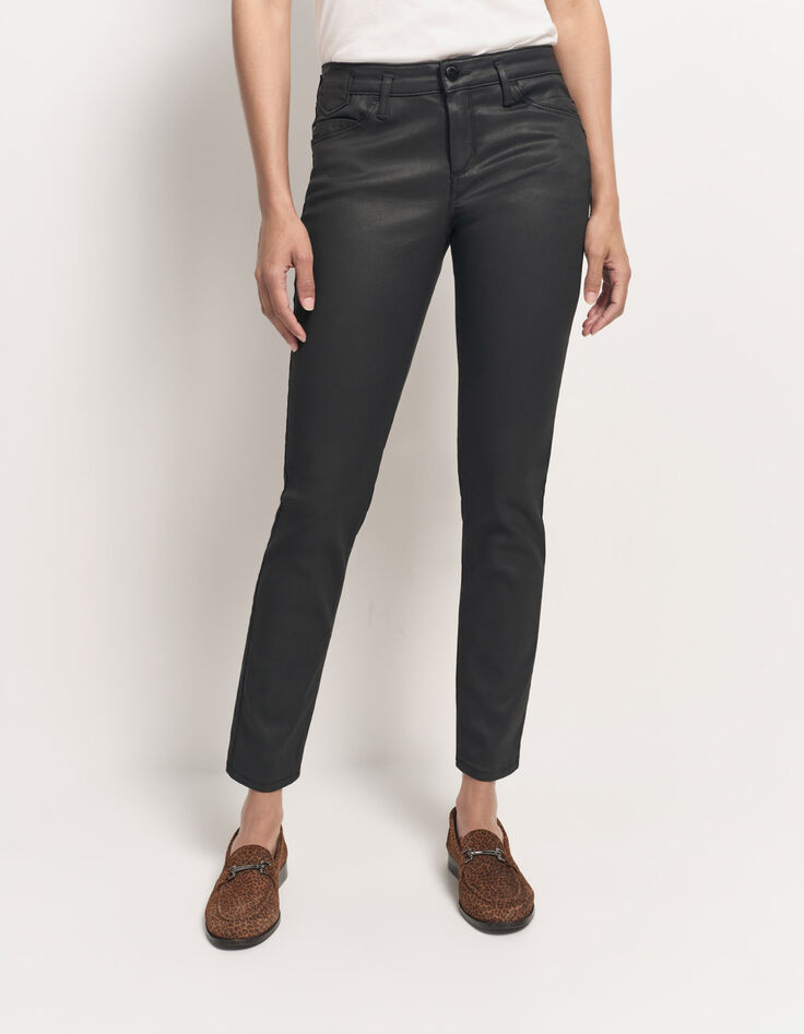LE INDI - Slim push-up noir enduit-2