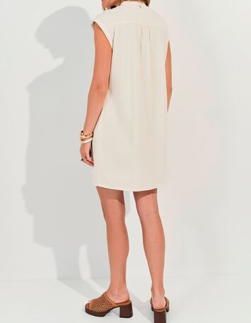 RONDONIA - Robe blanche avec broderies plac&eacute;es -3