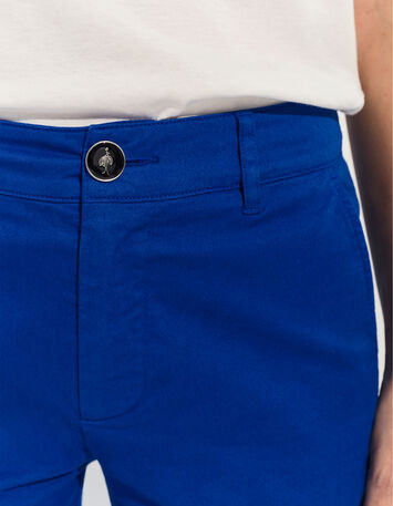 LE EDEN - Pantalon chino bleu surteint -4