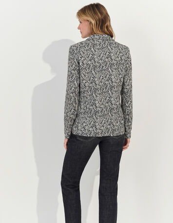 VINCE - Blazer noir à imprimé néo cachemire-3