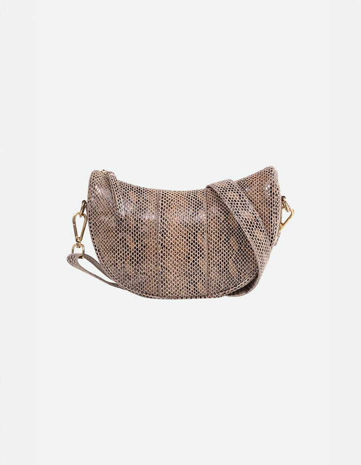 ALMA - Sac besace marron cuir certifié effet python-4
