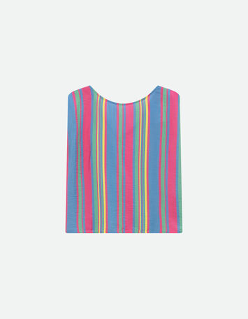CANDI - Top jaune motif rayures multico -6