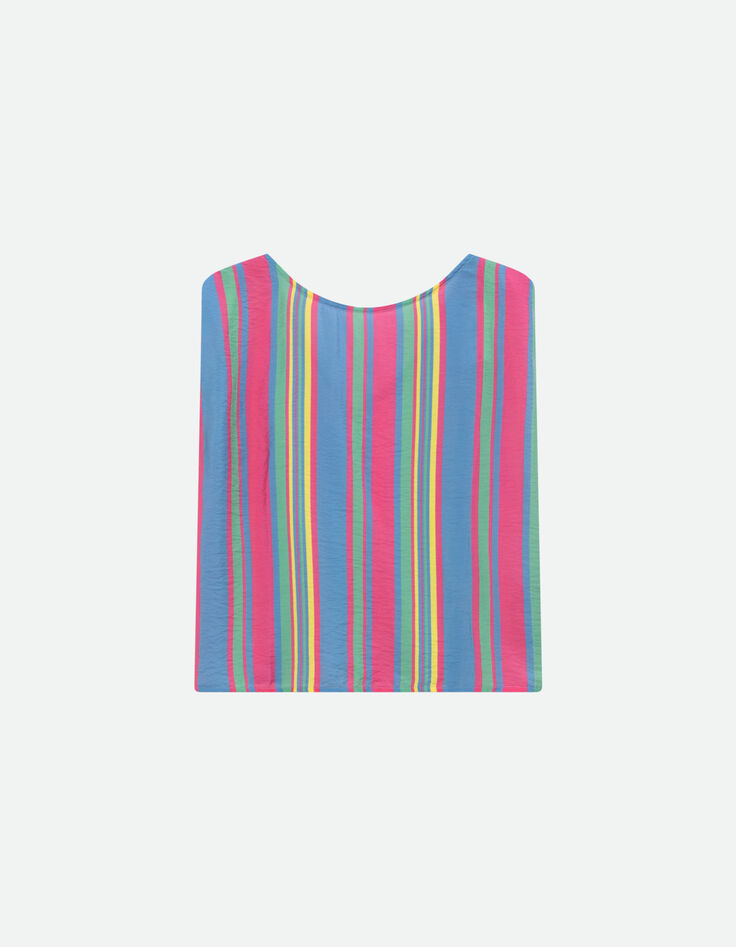 CANDI - Top jaune motif rayures multico -6