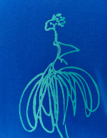 MUM - T-shirt bleu coton bio danseuse vert et pois -5