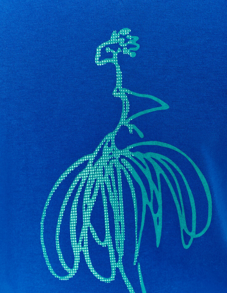 MUM - T-shirt bleu coton bio danseuse vert et pois -5