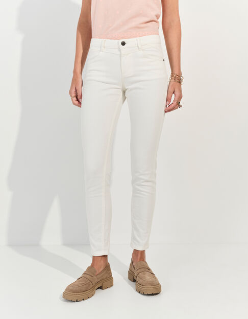 LE CARLA - Jean blanc coton bio waterless 7/8e  - One Step