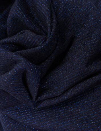 MADLY - T-shirt bleu fines rayures pailletées-4 MADLY - T-shirt bleu fines rayures pailletées-4