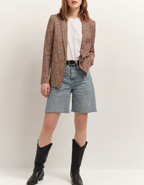 VINCE - Veste de costume sand à imprimé mini girafon - One Step