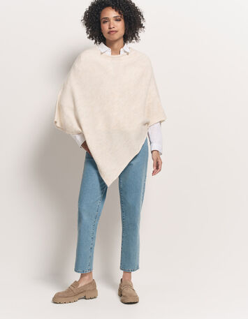 ALAMO - Poncho ivoire en tricot-5