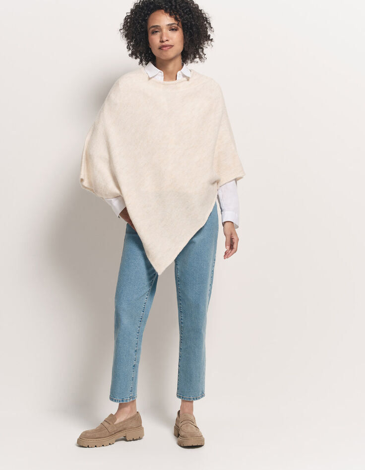 ALAMO - Poncho ivoire en tricot-5