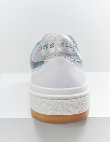 O.JODIE - Baskets blanches, bleu, argenté cuir-3