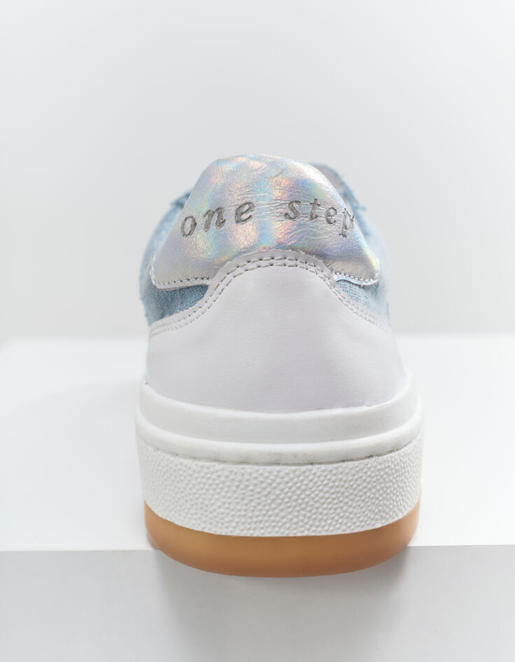 O.JODIE - Baskets blanches, bleu, argenté cuir-3
