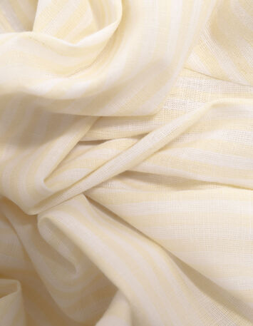 COLBY - Chemise ray&eacute;e jaune col et poignets contrast&eacute;s-4