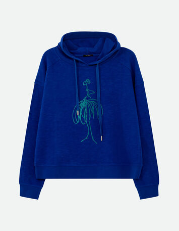 MANORI - Sweat bleu coton bio visuel danseuse vert -5