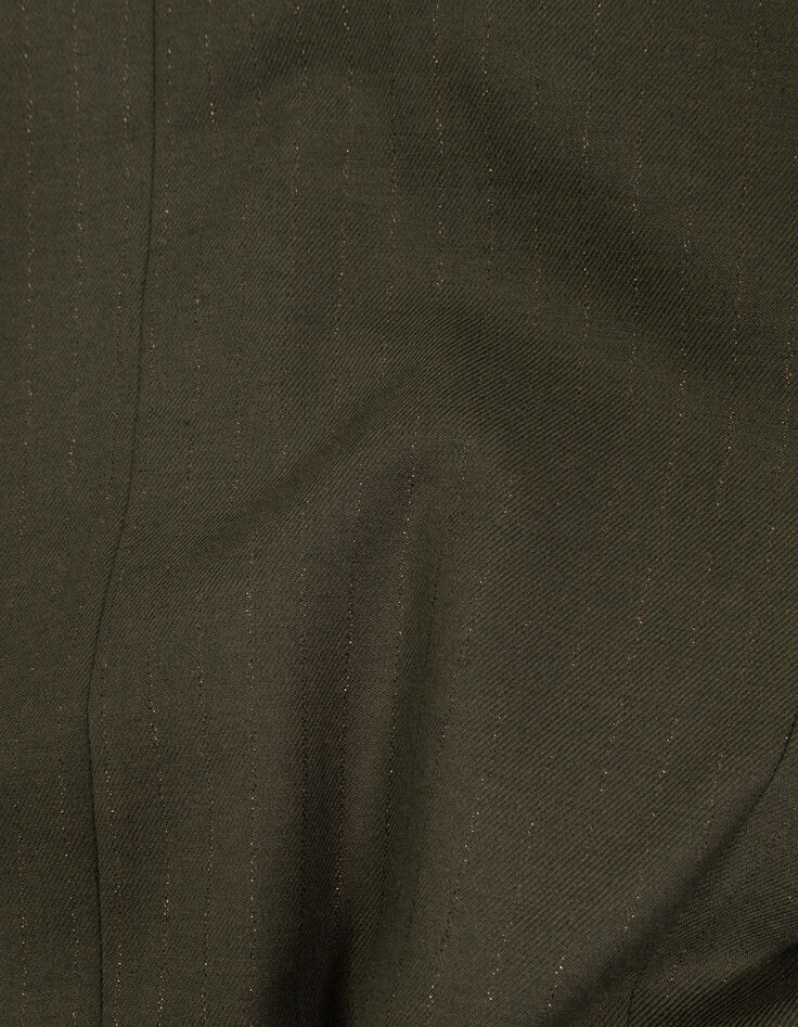 VILLON - Veste de tailleur vert rayures tennis lurex-5