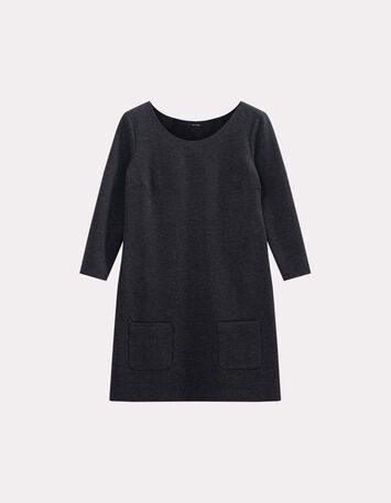 ROBBY - Robe grise maille Milano-5