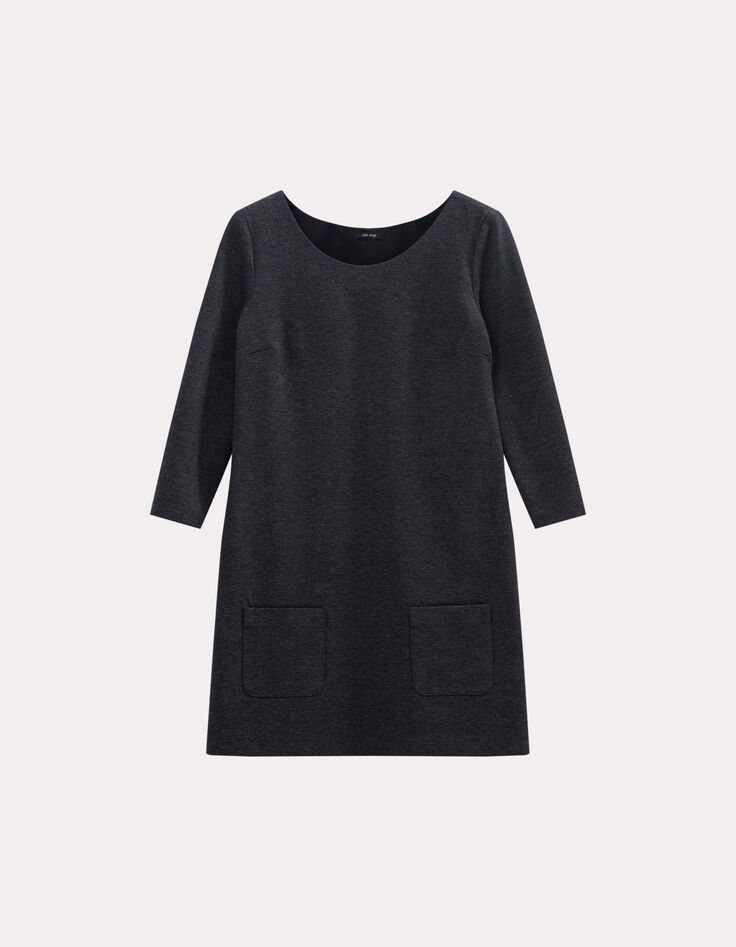 ROBBY - Robe grise maille Milano-5