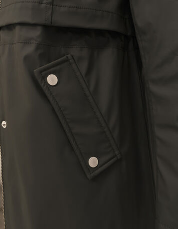 Parka longue &agrave; capuche kaki Femme-4