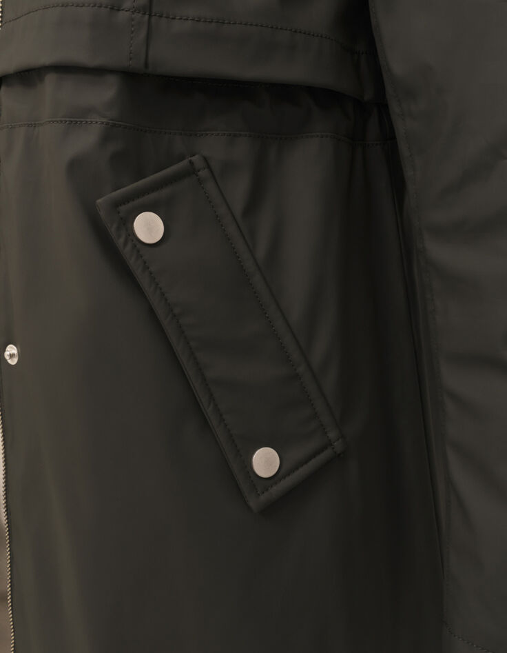 Parka longue &agrave; capuche kaki Femme-4