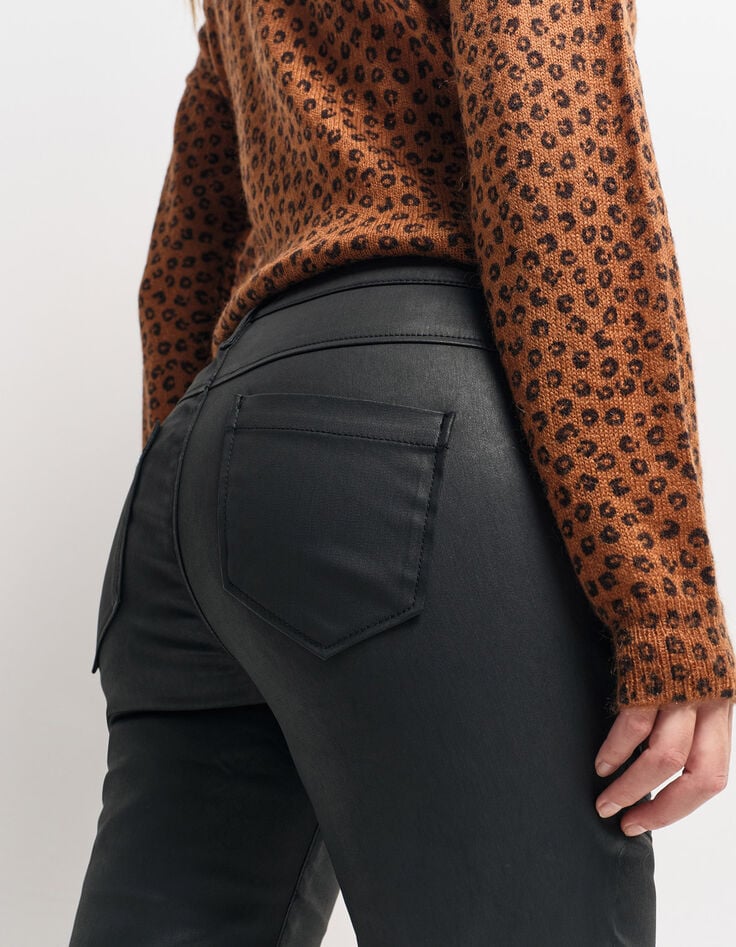 LE DANA - Jean noir enduit esprit motard-5 LE DANA - Jean noir enduit esprit motard-5