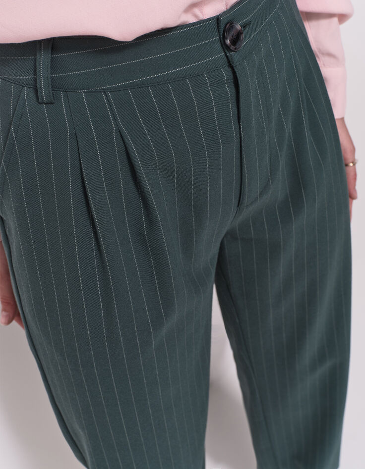 PALMA - Pantalon de costume vert motif rayures tennis-5 PALMA - Pantalon de costume vert motif rayures tennis-5