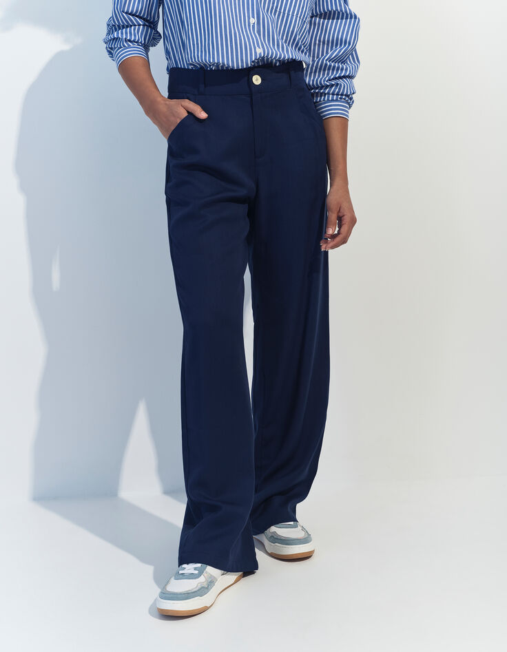 PAULINA - Pantalon droit bleu -2