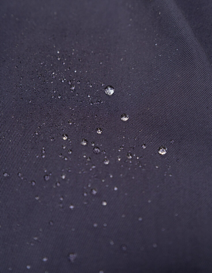 DYMAS - Parka courte marine avec capuche et zips c&ocirc;t&eacute;s-3