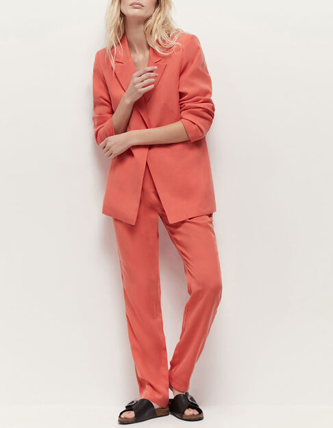 VARMA - Veste de costume corail mi-longue - One Step