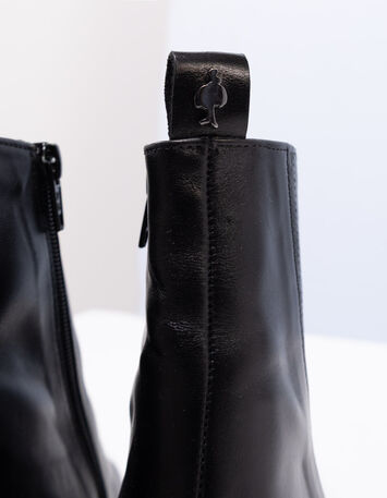 O.JOLY - Boots noirs cuir glacé bouts pointus-5
