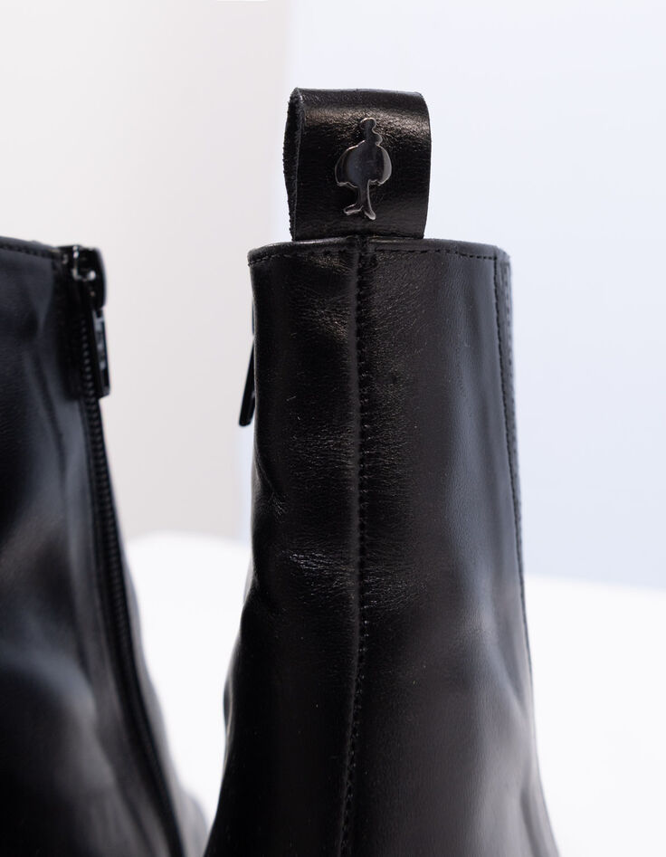 O.JOLY - Boots noirs cuir glacé bouts pointus-5
