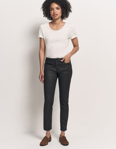 LE INDI - Slim push-up noir enduit - One Step