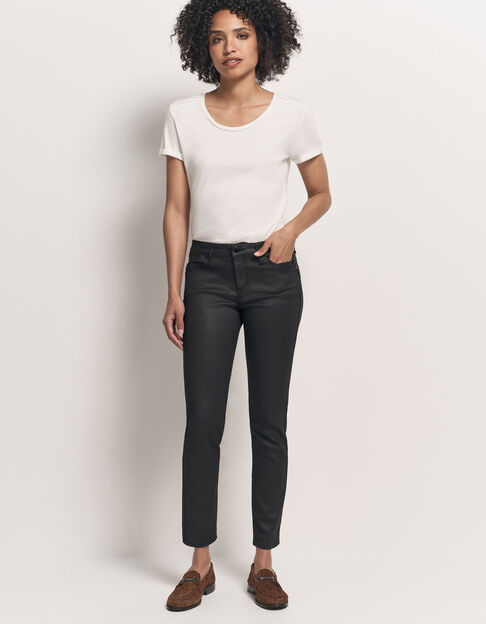 LE INDI - Slim push-up noir enduit - One Step
