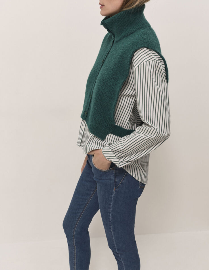ANGIE  - Col camionneur evergreen tricot-2