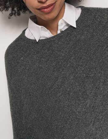 ALAMO - Poncho gris en tricot-2