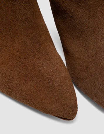 O.ODETTE - Bottes à talon camel cuir velours-3 O.ODETTE - Bottes à talon camel cuir velours-3