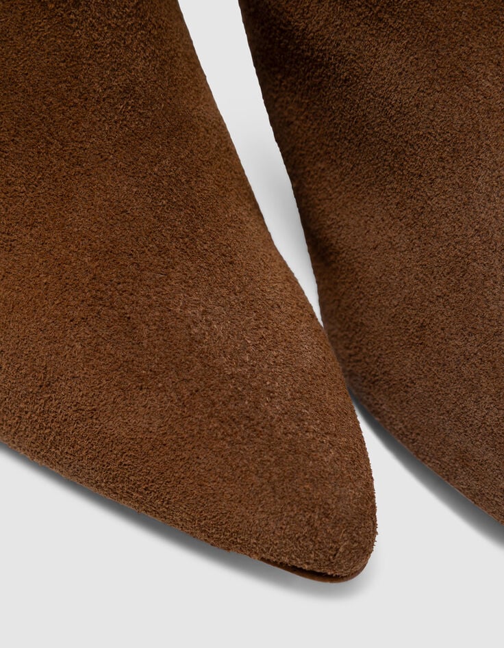 O.ODETTE - Bottes à talon camel cuir velours-3 O.ODETTE - Bottes à talon camel cuir velours-3