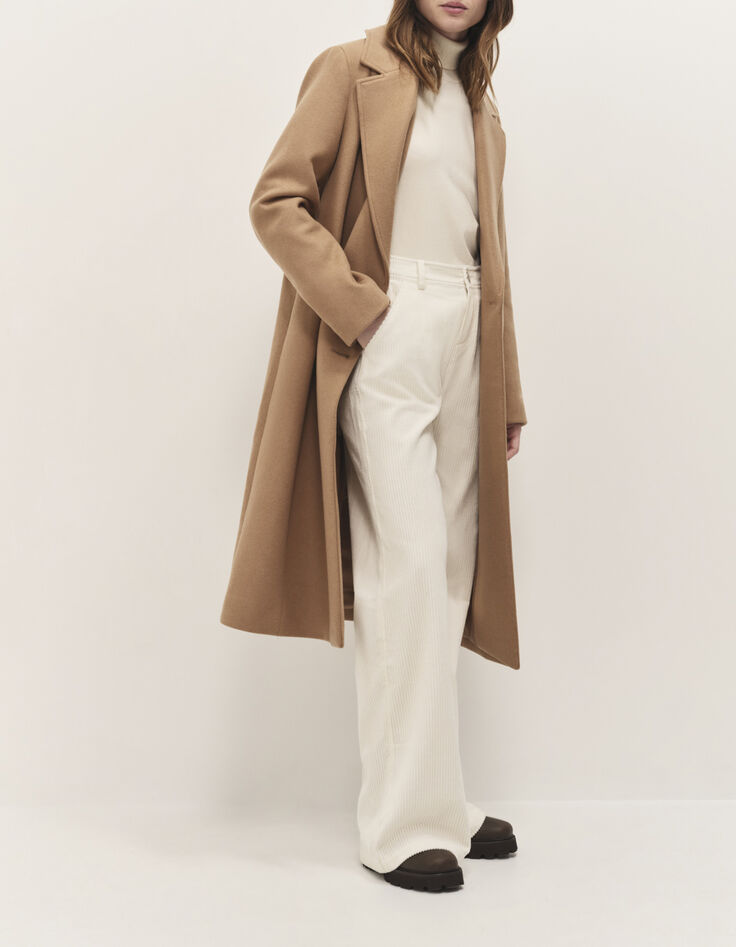 DIMITRI - Manteau long en laine &agrave; large col tailleur-4