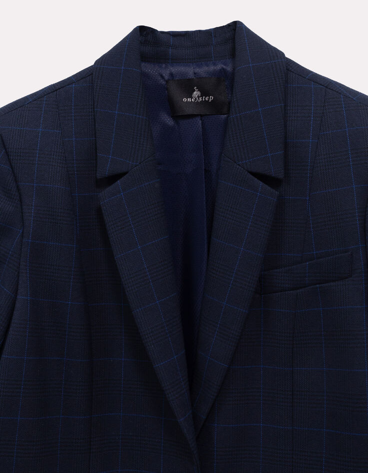 VALARY - Veste de tailleur marine motif carreaux-2
