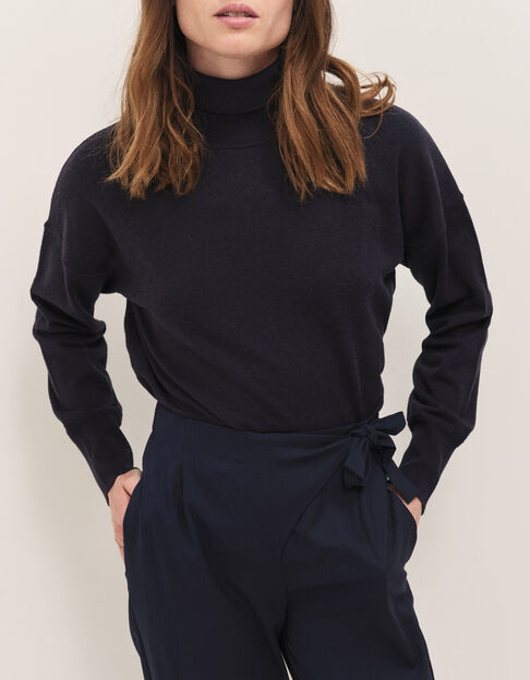 PARROT - Pantalon tapered  marine &agrave; motif rayures - One Step