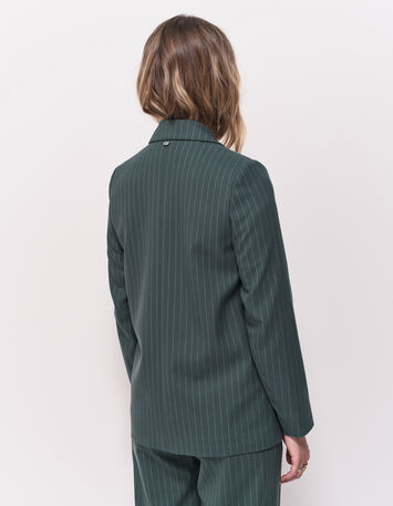 VANDA - Veste de costume verte motif rayures tennis-3