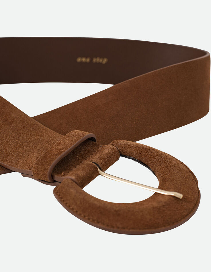 ANDREW - Ceinture large caramel en cuir-3