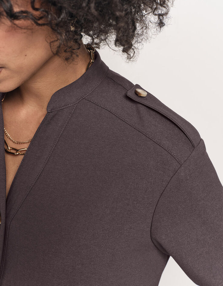 RUSHY - Robe grise upcyclée esprit militaire-4