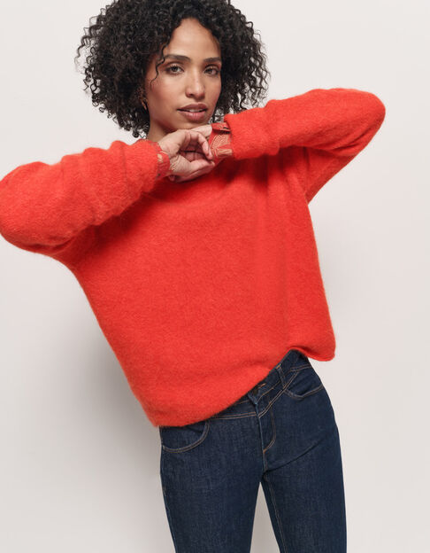 THELMA - Pull orange tricot moelleux - One Step
