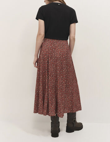 JETTY - Jupe midi pumpkin &agrave; imprim&eacute; safari d'hiver-3