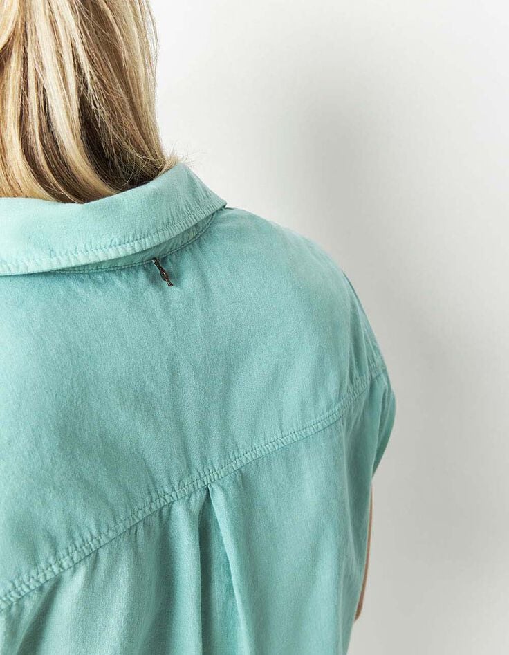 CENTURY - Chemise menthe en voile de coton-4