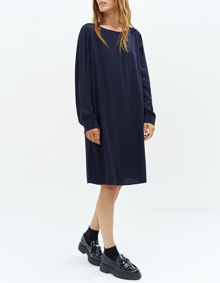 ROKHA - Robe marine droite-2