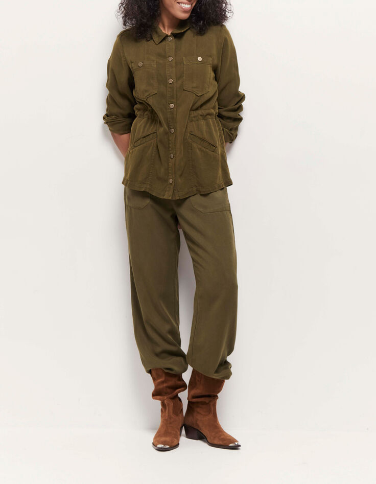 VIRGILE - Veste saharienne kaki en  Lyocell®-2