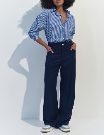 PAULINA - Pantalon droit bleu -5