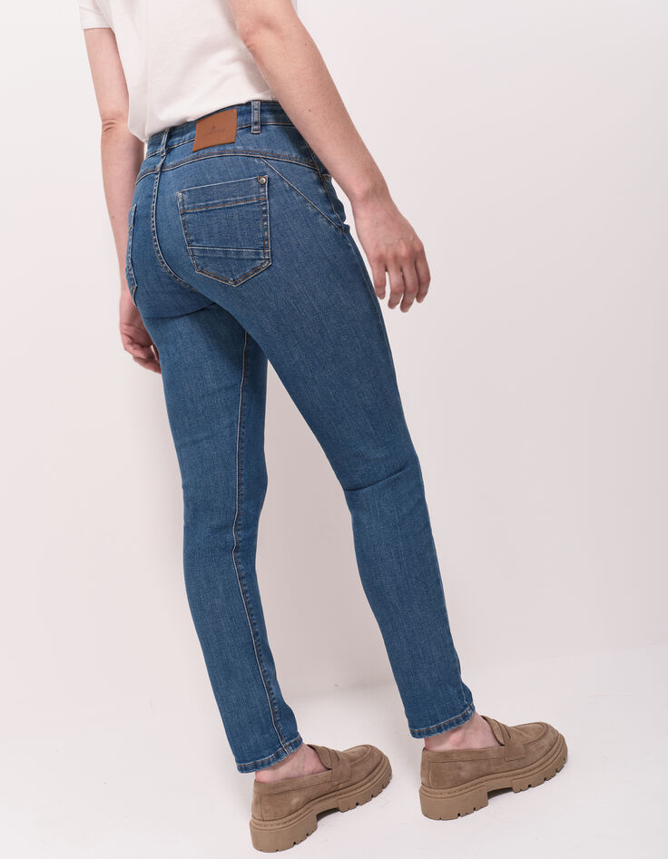 LE INDI - Jean slim medium wash 7/8ème effet push up-3